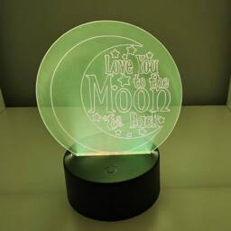 Night Light Love You To The Moon & Back - Etched Colour Changing - thumbnail 2