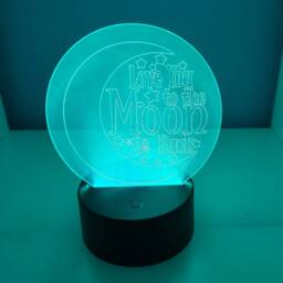 Night Light Love You To The Moon & Back - Etched Colour Changing - thumbnail 3