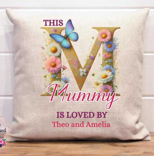 Personalised Mummy Cushion, Mothers Day Gift, Gift For Mummy, From Children, Birthday Gift, Love You - image 1