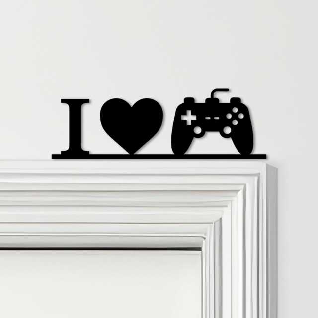 Door Topper I Love Gaming Controller Kids Room Decor Various Colours Sign - Novelty Wall Decor, Frame Art, Decorative Art - image 1