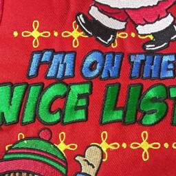 Luxury Velvet Christmas Stocking - Embroidered Santa Design, Red & Green Holiday D??cor - thumbnail 3