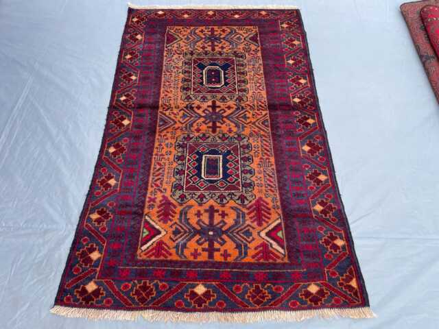 3x5 Sultani Accent Rug - Red & Orange Tribal Design Hand-Knotted Wool Rug, Vegetable Dyed, Perfect For Living Room, Bedroom, Kids Room - image 1