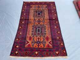 3x5 Sultani Accent Rug - Red & Orange Tribal Design Hand-Knotted Wool Rug, Vegetable Dyed, Perfect For Living Room, Bedroom, Kids Room - thumbnail 1