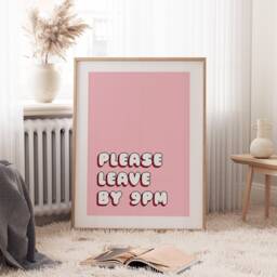 Please Leave By 9Pm - Hallway Print Above The Door Decor Aesthetic Wall Home Art Funny - thumbnail 3
