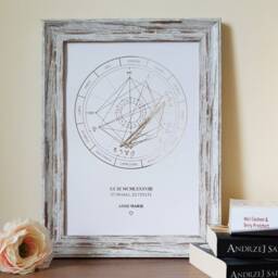 A4 Custom Foil Astrology Chart Print By Birth Date, Personalised Copper, Gold Or Rose Natal Date - thumbnail 2