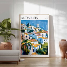 Andalusia Travel Poster Spanish Village Art Print - thumbnail 2