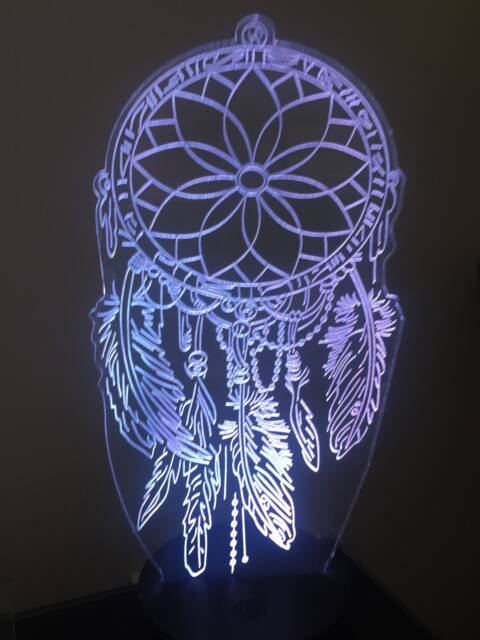 Dreamcatcher 3D Personalised Smart App Control Night Light Bluetooth, Music, 7&16M Colour Mobile App , Gift Led Lamp - image 1