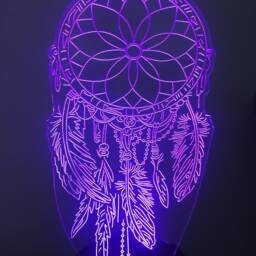 Dreamcatcher 3D Personalised Smart App Control Night Light Bluetooth, Music, 7&16M Colour Mobile App , Gift Led Lamp - thumbnail 3