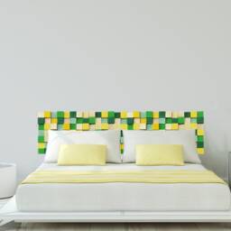 Modern Wood Headboard Green, Yellow, & Gold Wall Art - thumbnail 3