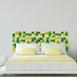 Modern Wood Headboard Green, Yellow, & Gold Wall Art - thumbnail 2