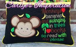 Monkeys Love Bananas Bundle Storybook Pillow Designs - 5x7 Design Includes 2 Digital Designs Monkey Applique