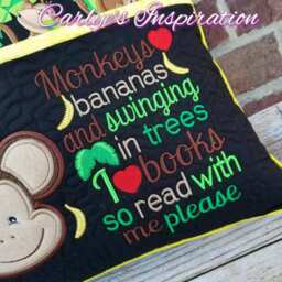 Monkeys Love Bananas Bundle Storybook Pillow Designs - 5x7 Design Includes 2 Digital Designs Monkey Applique - thumbnail 4
