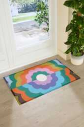 Elizabeth Olwen Petal Close Up Indoor Outdoor Doormat - Floral Entrance Rug Botanical Home Decor Housewarming Gift 90x60cm