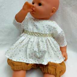 Enchanted Outfit & Magical Gold Smocking For A 42cm Doll - thumbnail 2