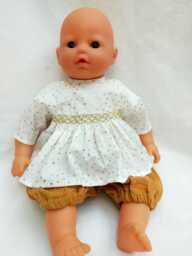 Enchanted Outfit & Magical Gold Smocking For A 42cm Doll