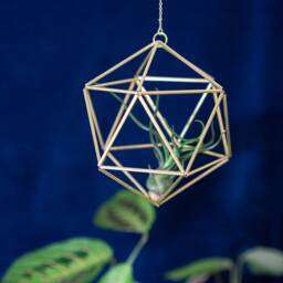 Air Plant Holder, Himmeli Icosahedron 01, Modern Hanging Planter, Hanger, Air Geometric Home Decor Gift - thumbnail 4