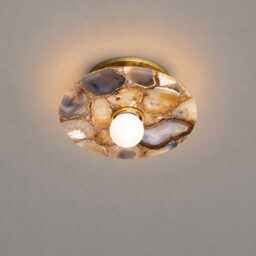 Agate Stone Flush Mount Light, Mid Century Modern Sputnik Ceiling Natural Pendant Vintage Bathroom Vanity Home Decor - thumbnail 3