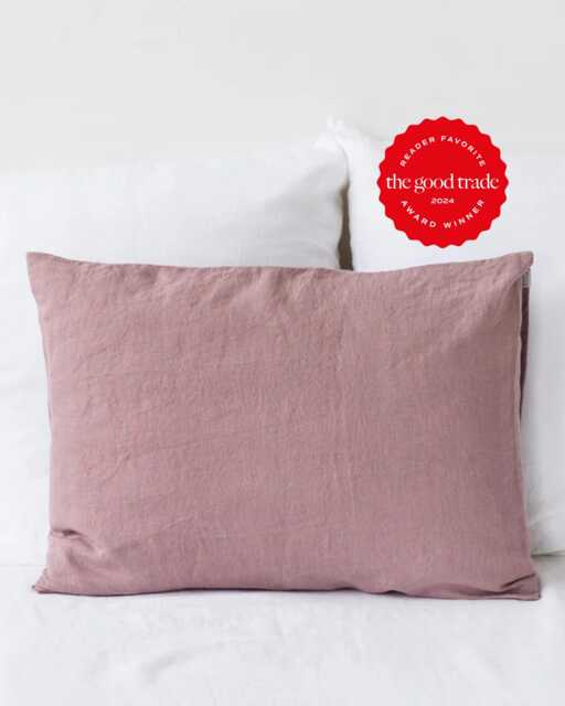 Woodrose Linen Pillowcase - Soft Stonewashed Flax Sham Custom Size Breathable Pillow Cover Dusty Pink Mauve Bedding Accent in Pure - image 1