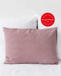 Woodrose Linen Pillowcase - Soft Stonewashed Flax Sham Custom Size Breathable Pillow Cover Dusty Pink Mauve Bedding Accent in Pure - thumbnail 1