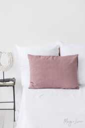 Woodrose Linen Pillowcase - Soft Stonewashed Flax Sham Custom Size Breathable Pillow Cover Dusty Pink Mauve Bedding Accent in Pure - thumbnail 1