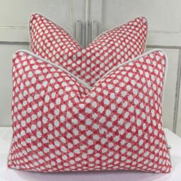 Cushions Made in Fermoie Wicker Luxury Designer Decorative Red Linen Cushion Pillow Throw Cover