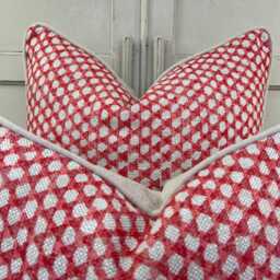 Cushions Made in Fermoie Wicker Luxury Designer Decorative Red Linen Cushion Pillow Throw Cover - thumbnail 4