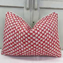 Cushions Made in Fermoie Wicker Luxury Designer Decorative Red Linen Cushion Pillow Throw Cover - thumbnail 2