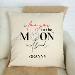 I Love You To The Moon & Back Granny Cushion Cover/Grandma Gift Nanny, Granny, Nana, Mimmy Square Pillow Cover - thumbnail 1