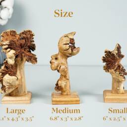 Wooden Hummingbird Couple Sculpture, Wood Carving, Bird Statue, Handmade Decor, Rustic, Unique, Housewarming, Wedding Gift For Mom - thumbnail 3