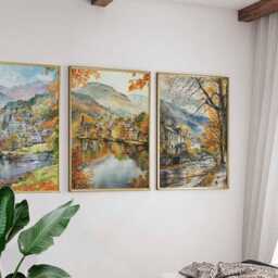 Set Of 3 Grasmere Posters, Lake District Prints, England Travel Poster Set, Scenic Wall Art Nature Landscape Decor Gift - thumbnail 3
