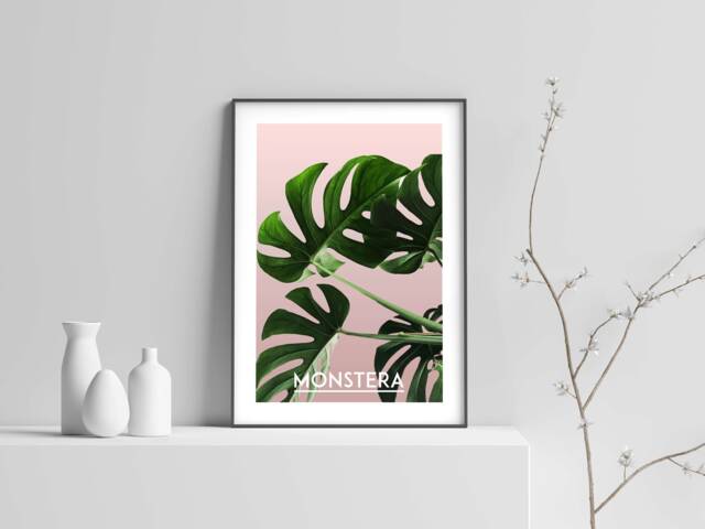 Monstera - Modern Print, Botanical Poster, Green Leaves Poster - Home Decoration Wall Art Mdrn Home - image 1