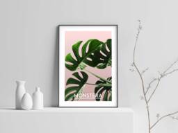 Monstera - Modern Print, Botanical Poster, Green Leaves Poster - Home Decoration Wall Art Mdrn Home - thumbnail 1