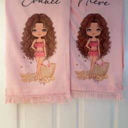 Personalized Character Beach Towel Custom Hair, Eye, Skin Color - thumbnail 2