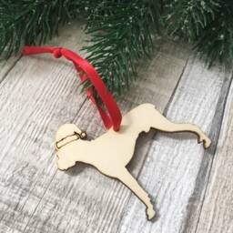 Personalized Boxer Dog Christmas Ornament Laser Cut Poplar Wood - thumbnail 2