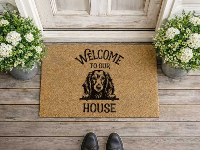 Personalized Pet Sign - Welcome To Our House Mat Durable Coir Entry D??cor - image 1