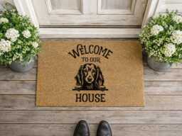 Personalized Pet Sign - Welcome To Our House Mat Durable Coir Entry D??cor - thumbnail 1