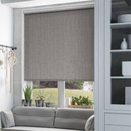 Tweed Style Total Blackout Shading Natural Textured Custom Made Window - Tweed Bo Roller Blinds Available in 6 Colors For All Sizes - thumbnail 2