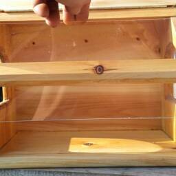 Large Fence, Post, Or Tree Mount See Through Squirrel Feeder Cedar Wood - thumbnail 4