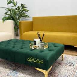 Handmade Chesterfield Velvet Footstool Luxury Ottoman Coffee Table - thumbnail 3