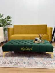 Handmade Chesterfield Velvet Footstool Luxury Ottoman Coffee Table