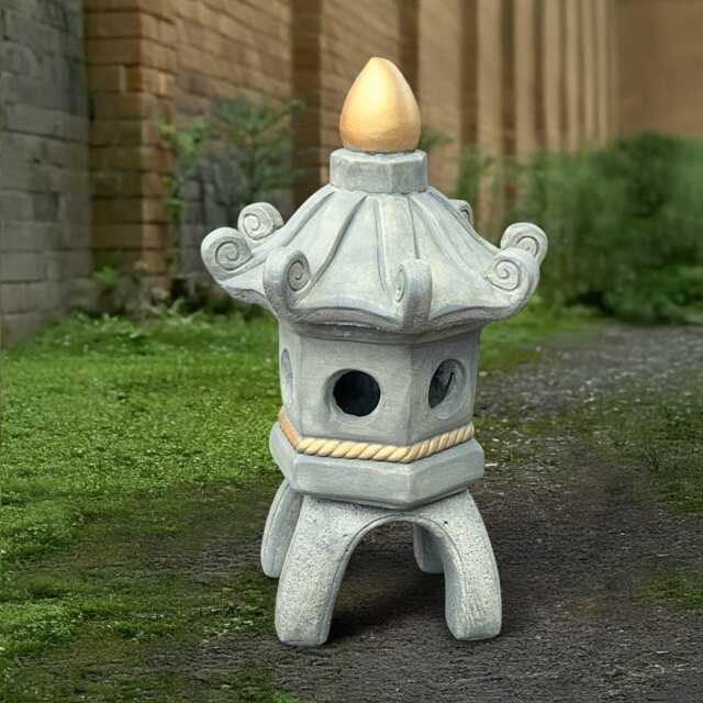 Outdoor Pagoda Statue Concrete Lantern Figurine Cement Sculpture Japanese Ornament Zen Garden Decoration Lover Gift - image 1