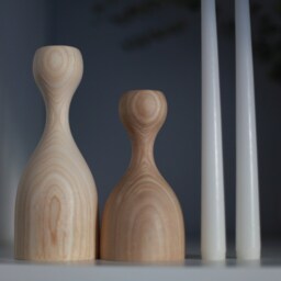 Handmade Ash Wood Candlestick Set Scandinavian Rustic Home Decor - thumbnail 4
