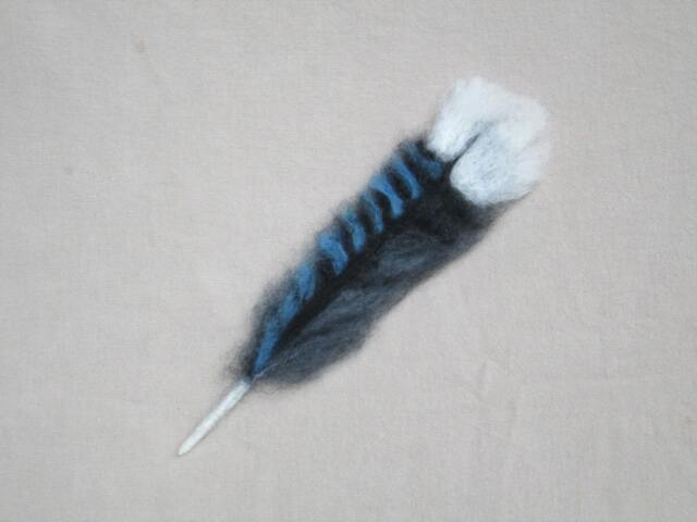 Needle Felted Blue Jay Feather, Made To Order - image 1