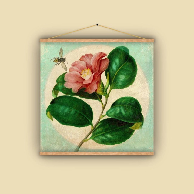 Bee, Insect, Honeybee, Bumblebee, Botanical, Flower, Garden, Natural History, Vintage, Antique, Wall Hanging, Banner - image 1