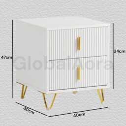Set Of 2 Bedside Tables With Drawers, Nightstand For Bedroom Storage, Modern Side Living Room, Small End Pair - thumbnail 3