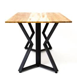 Industrial Style Dining Table Libra, Unique Top Furniture, Stable, Adjustable Table Legs, Ergonomic Design, Oak & Ash Tree - thumbnail 3