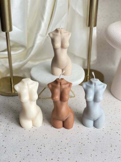 Pregnant Body Soy Wax Candle Vegan Goddess Torso - image 1