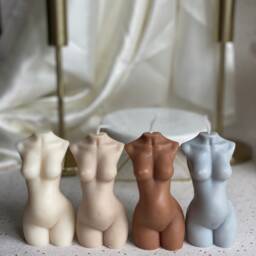 Pregnant Body Soy Wax Candle Vegan Goddess Torso - thumbnail 2