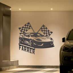 Custom Racing Metal Wall Art With Led Lights, Personalized Car Sign, Garage Decor - thumbnail 2
