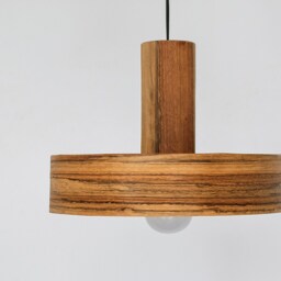 Walnut Lighting Fixture For Dining Room, Kitchen Island Pendant Light, Mid Century Hanging Lamp - thumbnail 2